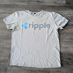 Ripple XRP Cryptocurrency Coin Logo Gray T-shirt Crypto Hodl Size XL
